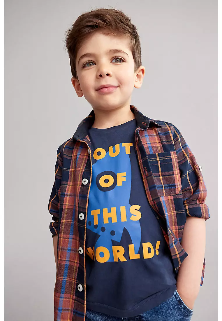 Mothercare Navy Ripstop Shirt and T-Shirt Set