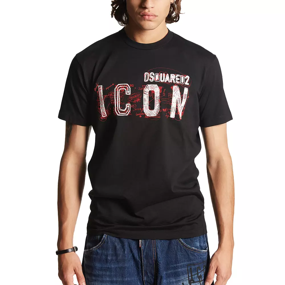 大人気★DSQUARED2 ICON SCRIBBLE COOL FIT T-SHIRT DSQUARED2 tシャツ Icon Scribble Cool Fit Tee/0241 メンズ
