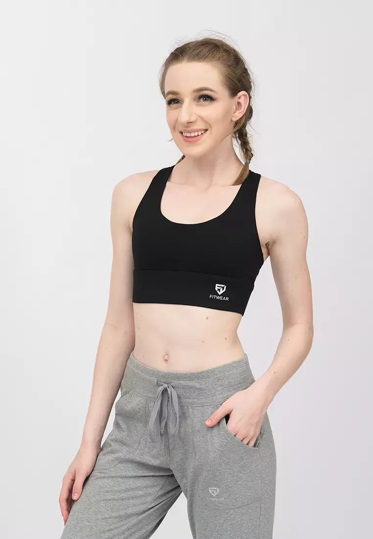 Fitwear - Sportbra Olahraga MINA MULTICROSS HOOK - BLACK