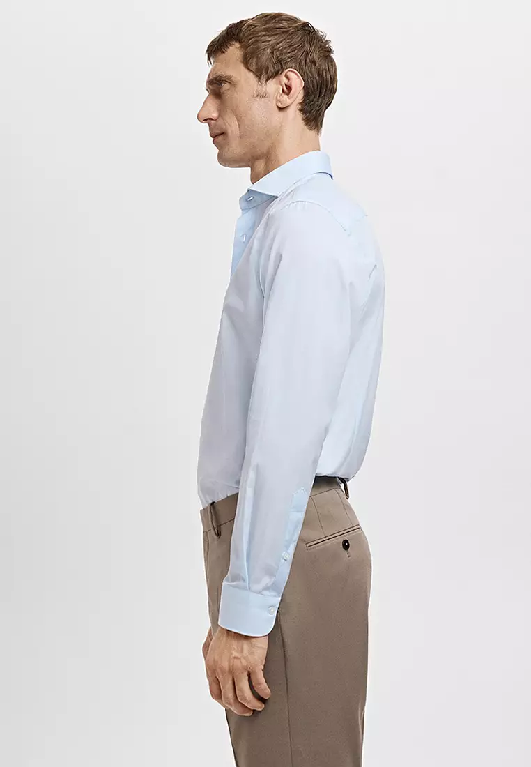 Slim-Fit Cotton Poplin Suit Shirt