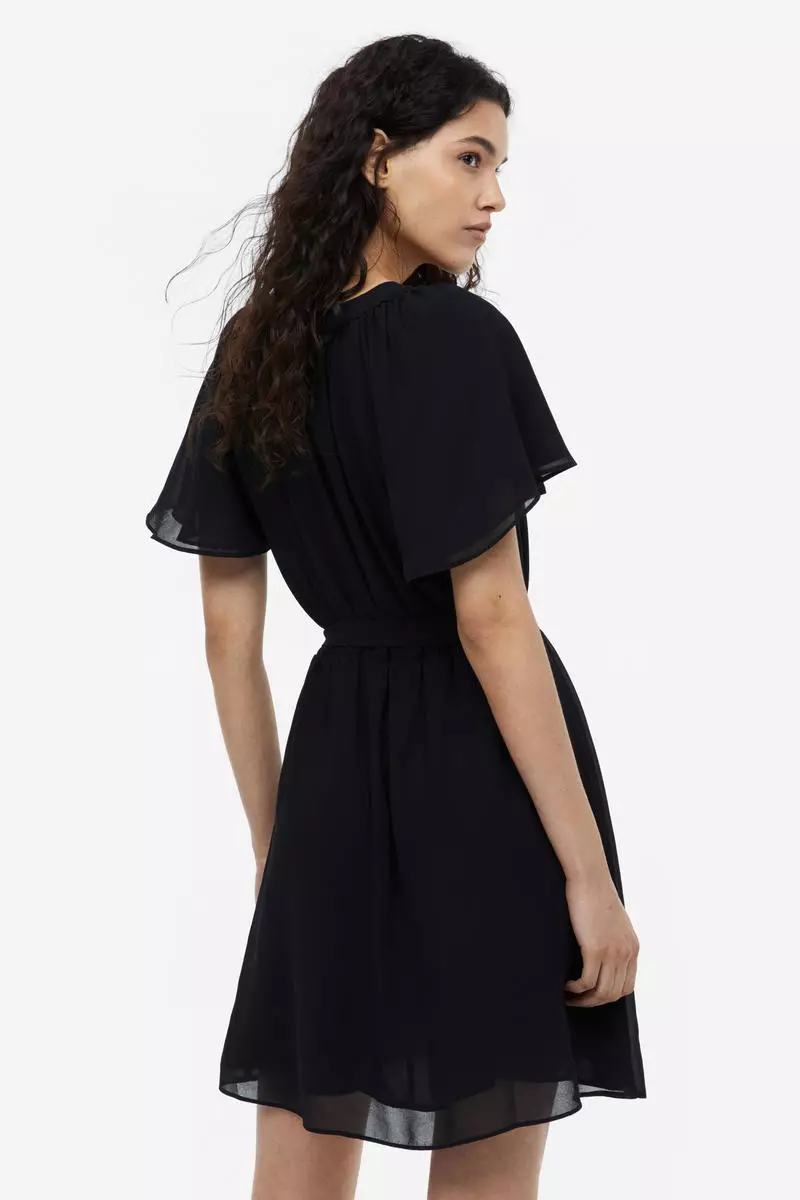 V neck on sale chiffon dress h&m