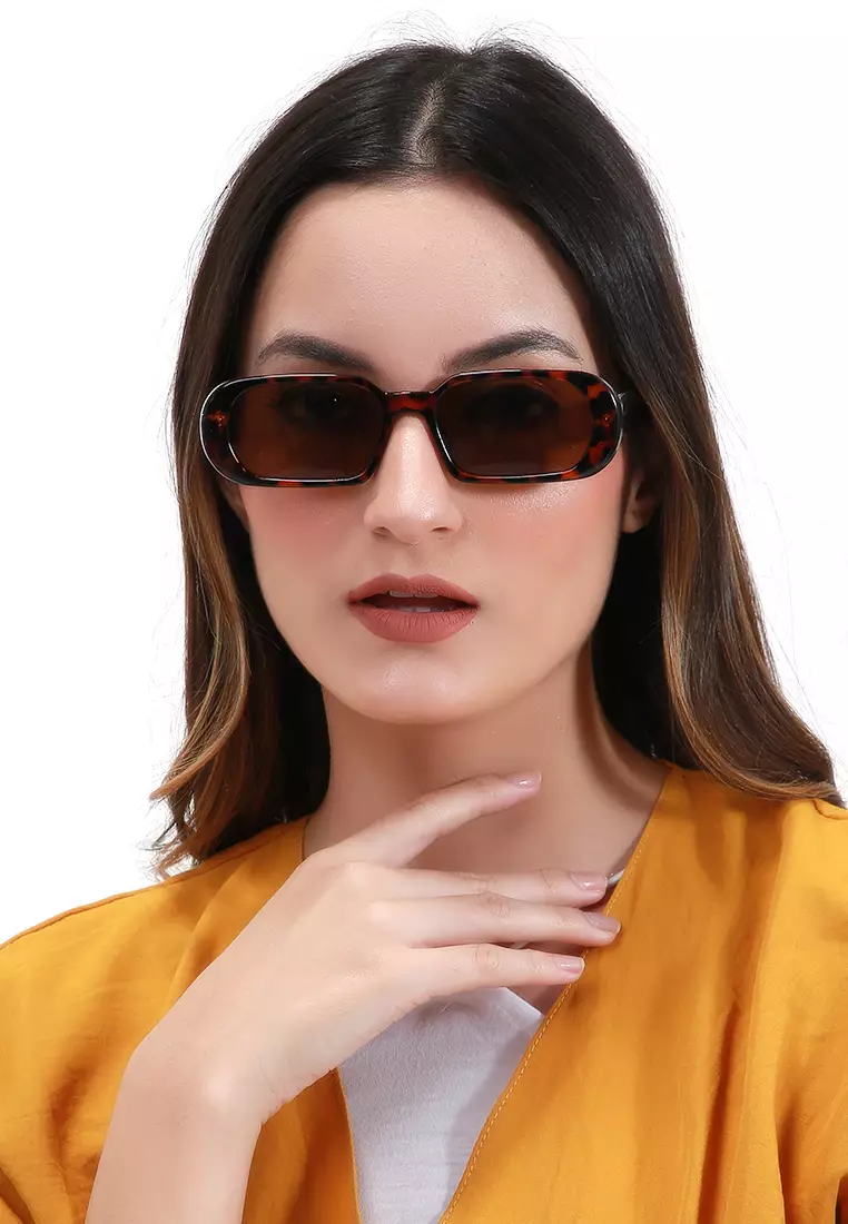 Mackenzie Kacamata Oval Frame Sunglasses Material PC ORIGINAL - Brown