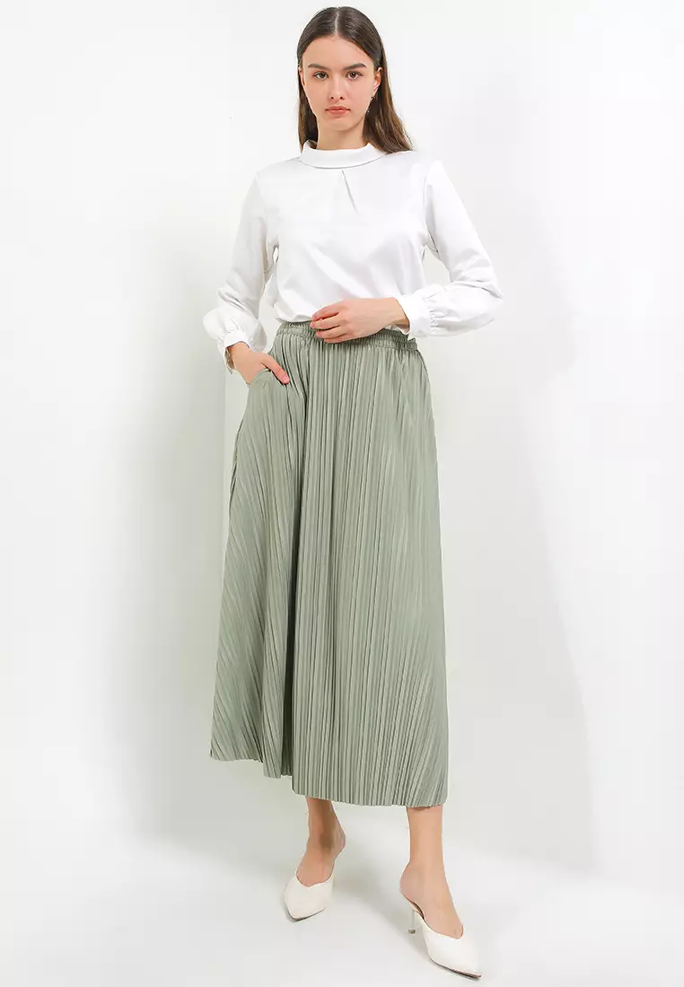 Pleated Maxi Skirt