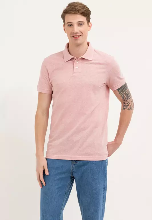 Men's Aeropostale Rose Tan Polo Shirt with Applique