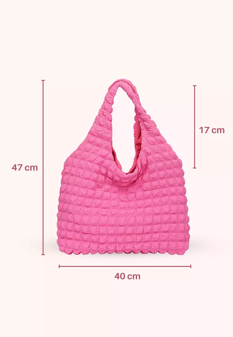 Wakakids Tas Wanita Bahu Shoulder Bag Tote Bag Puffy Foam Korean Style Venrc Pink Tua
