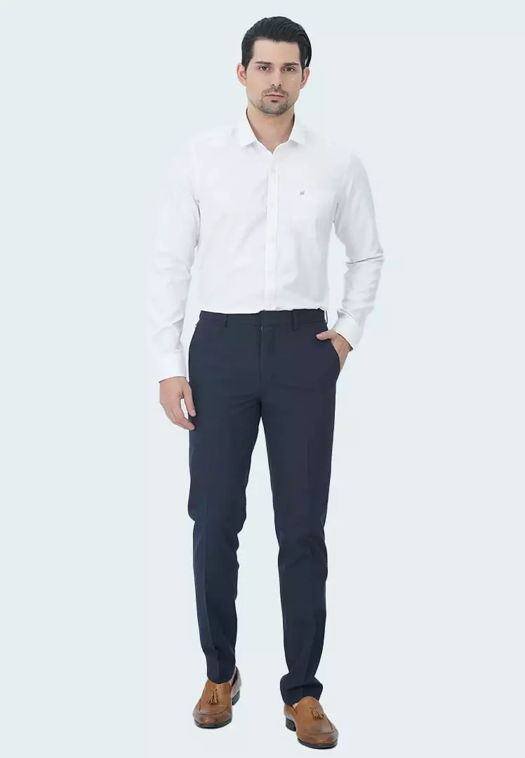 Johnwin - Kemeja Formal - Motif Polos - Lengan panjang - Slim Fit - Putih - FSH.650.K395.993.C-L/S