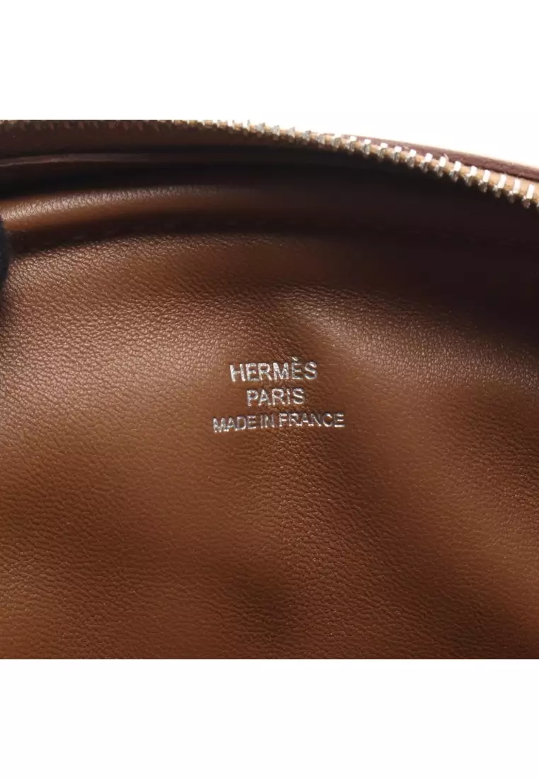 Pre-Loved Hermès in the loop belt bag Verso Sesame body bag Veau Swift light brown silver hardware Z stamp