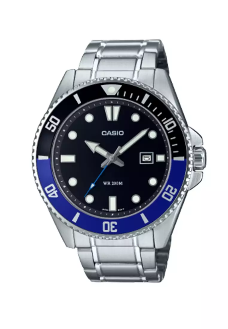 CASIO MDV-107D-1A2VDF Analog Silver Stainless Steel Strap 44.2mm Men