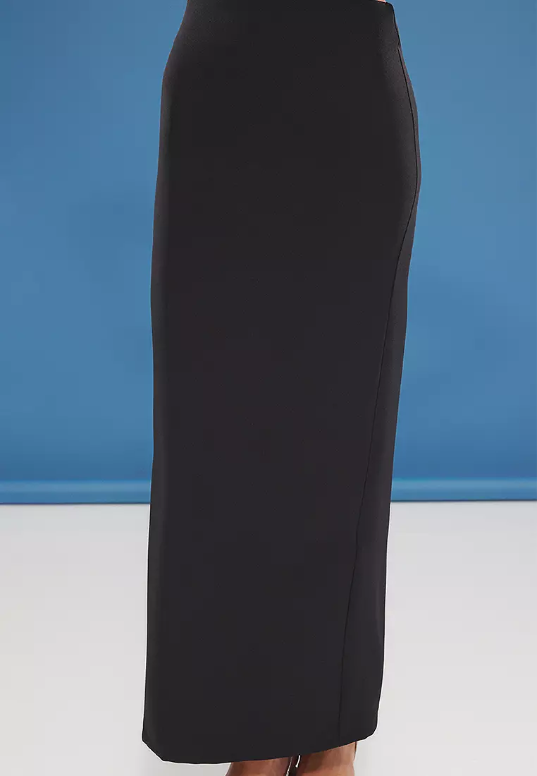 Black Strapless Woven Stylish Top Bottom Set