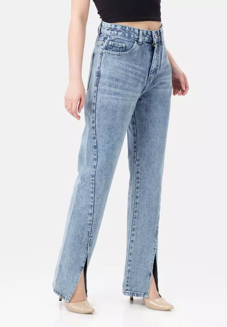 Slit Straight Jeans