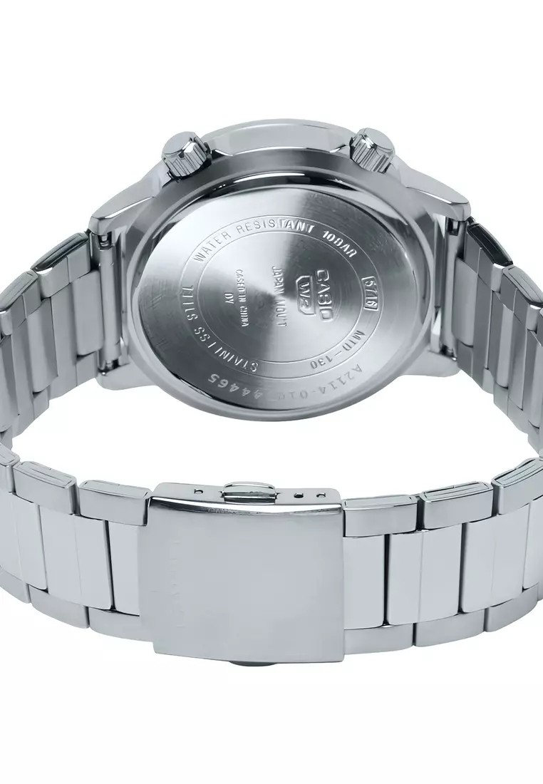 Men Analog Watch MTD-130D-7AV Silver Stainless Steel Strap
