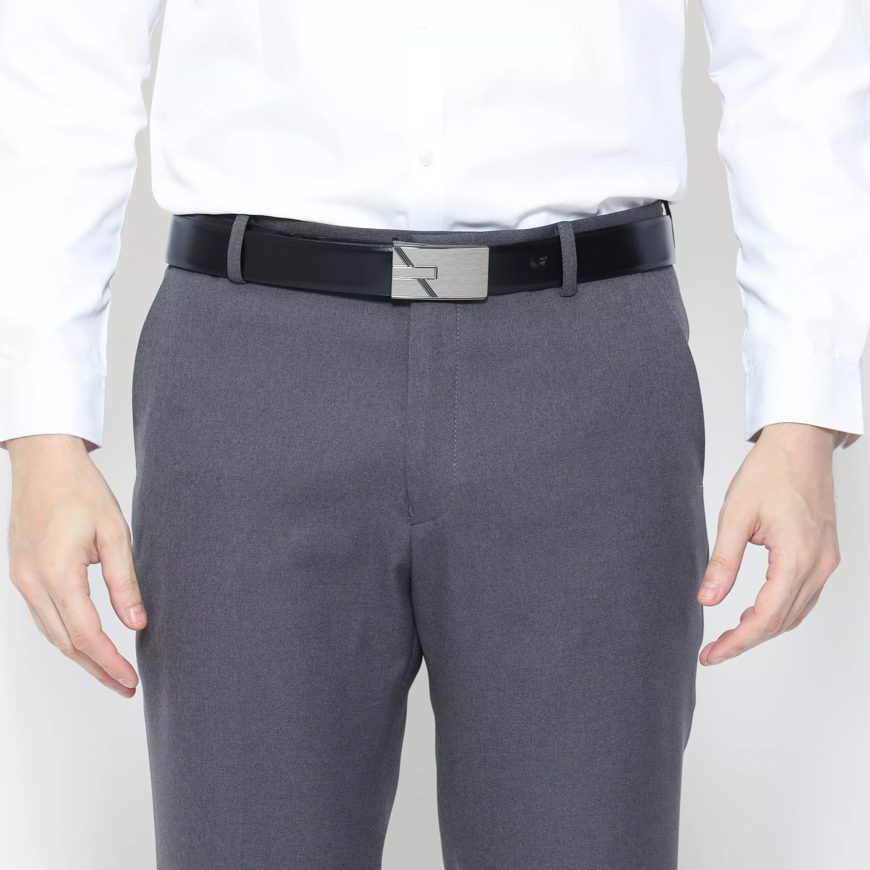 Lawell Celana Panjang Pria Grey | ORTIZ | Celana Formal Slim Fit Fit 4-Way Stretch Poly Premium