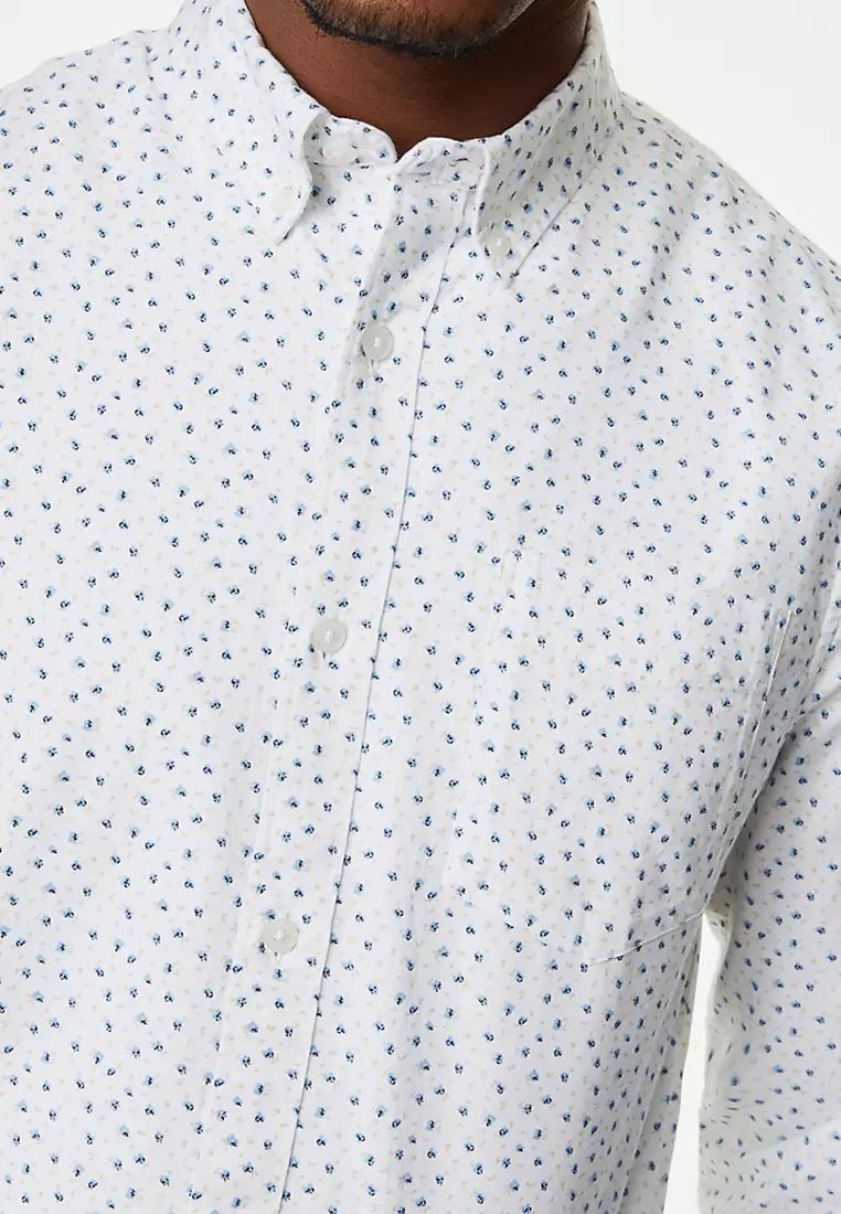 Easy Iron Pure Cotton Print Oxford Shirt