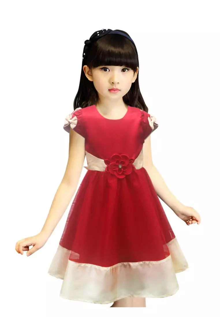 Two Mix Baju Anak Perempuan Bahan Satin - Dress Anak Perempuan Fashion Usia 1-12 Tahun 4251