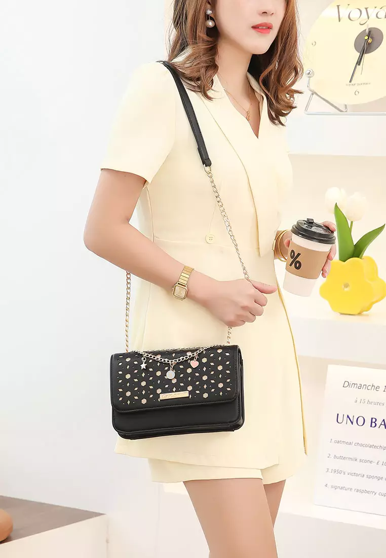 GYKACO YUI Black- Tas Wanita Sling Bag - Fashion Top Handle Bag (Import)