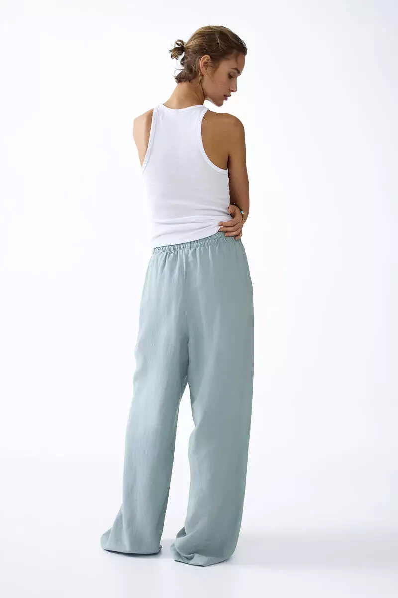 Linen-blend trousers