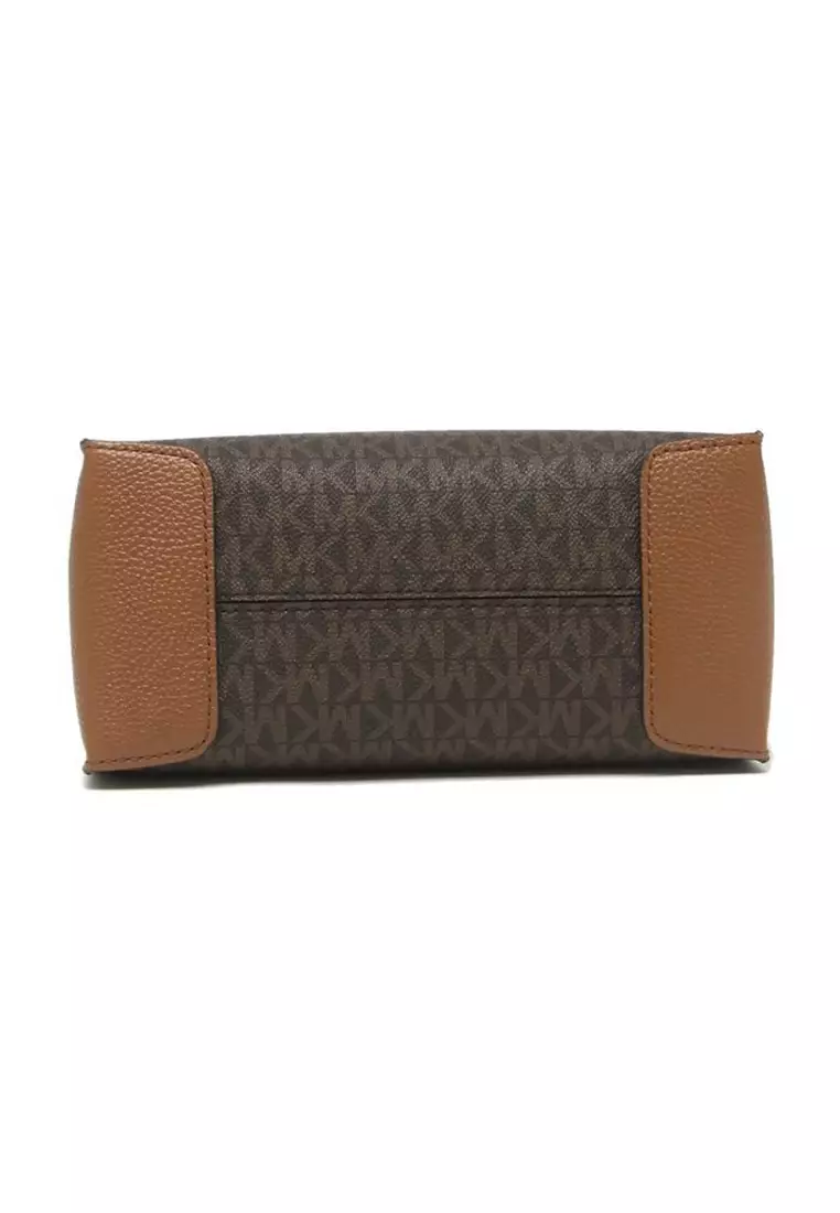 Mercer Medium Logo and Leather Accordion Crossbody Bag 35S1GM9M2B Brown