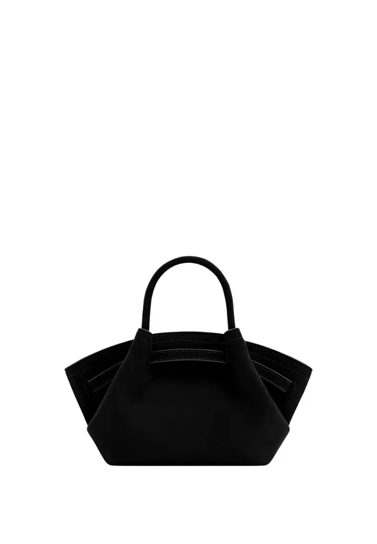 Hana Mini Faux Suede Tote Bag - Black