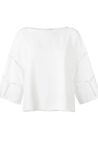 Chloé white Chloe Guipure Lace Sleeves Top in White 0A3D5AAB3161D7GS_1