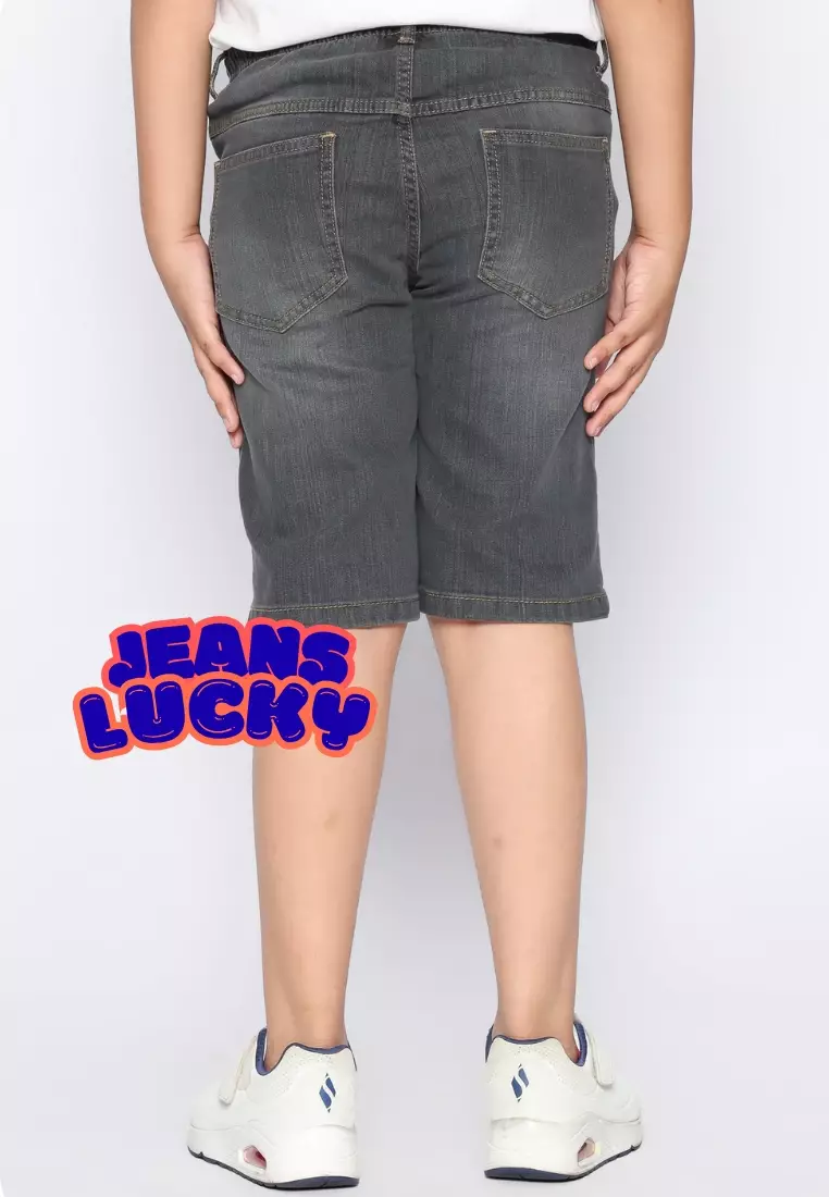 Celana Pendek Anak Laki Jeans Lucky Abu