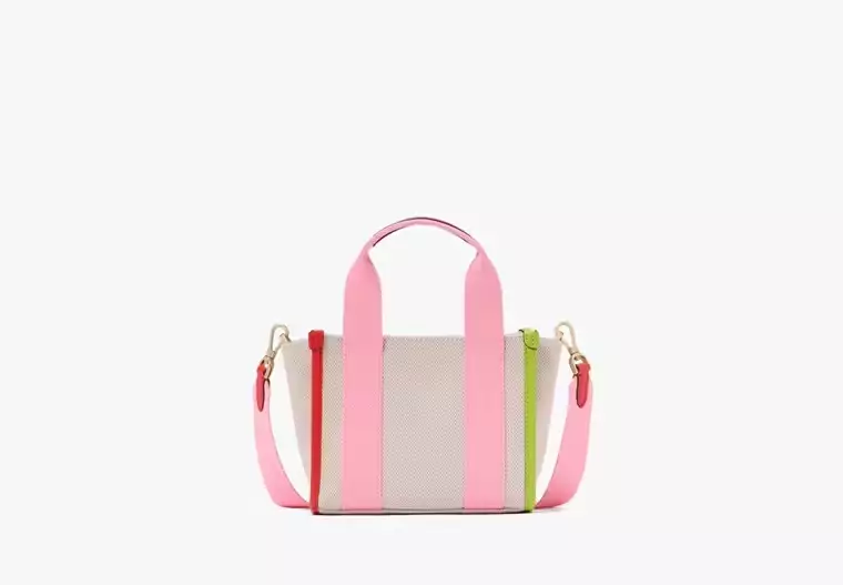 KL053 Kate Spade Kip Mini Tote Canvas  (960) Rainbow multi