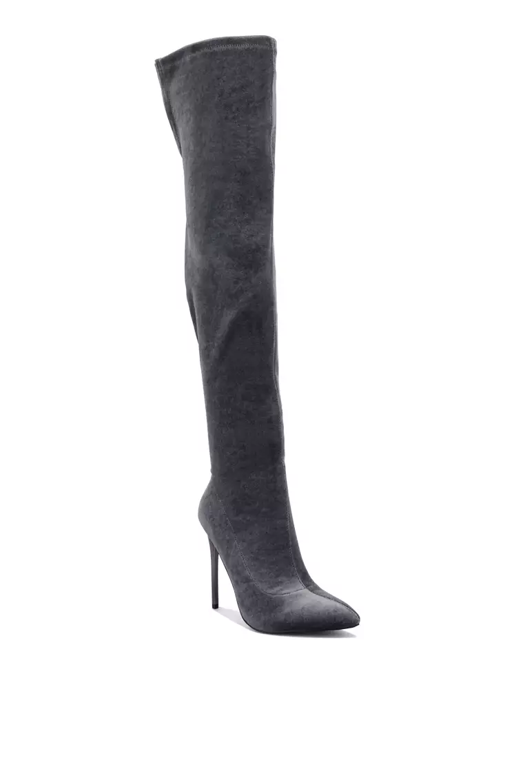 Buy London Rag Grey Stiletto Calf Boots 2024 Online | ZALORA Philippines