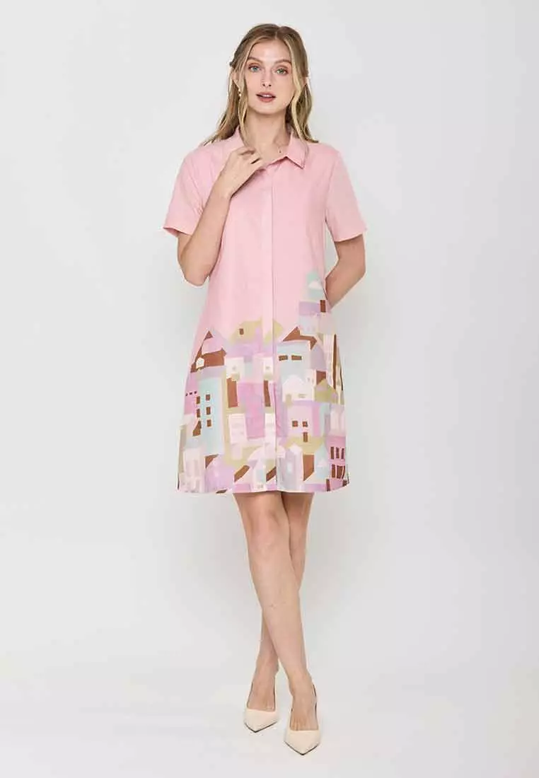Scavina Collared Shirt Dress