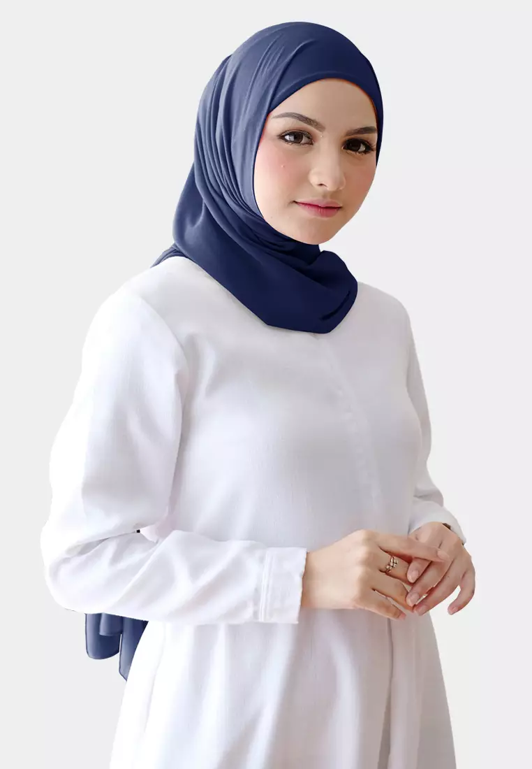 Pashmina Inner Instan 2in1 Ceruty Baby Doll - Dark Navy