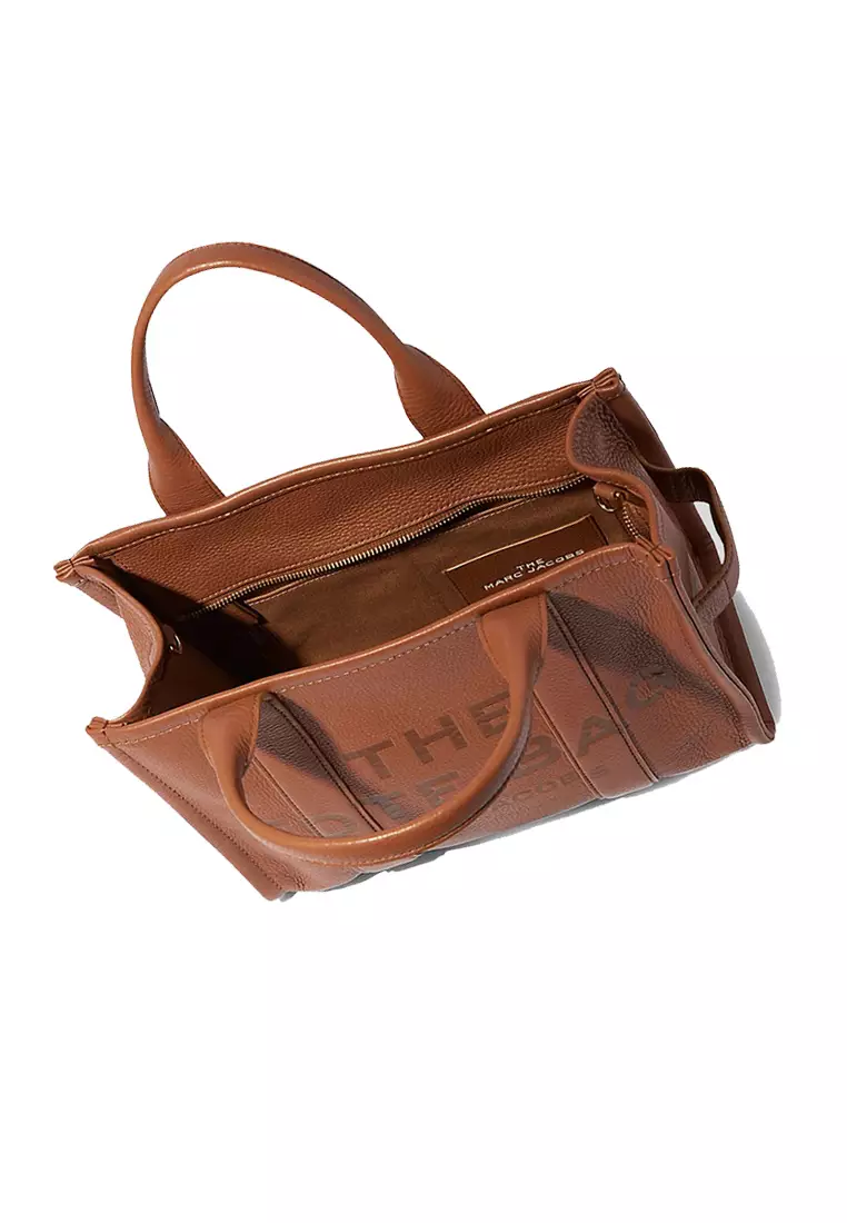 Marc Jacobs Leather The Tote Small Traveler Tote Bag Argan Oil H009L01SP21