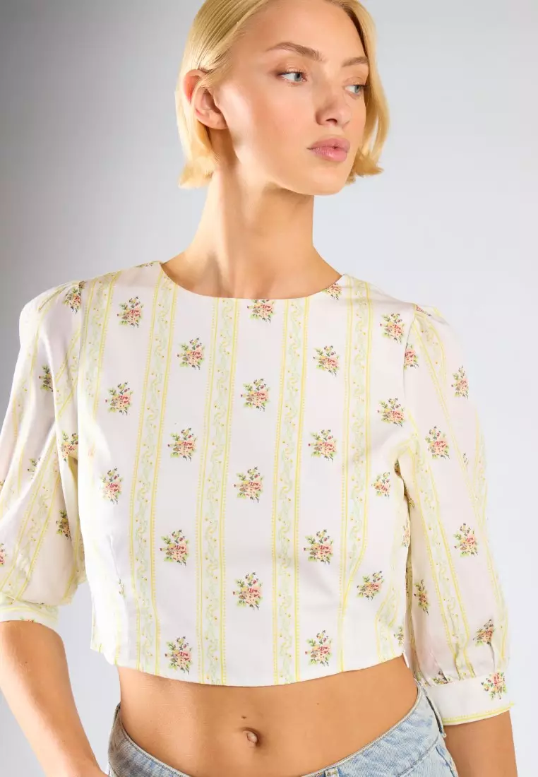 Puff Sleeve Crop Top