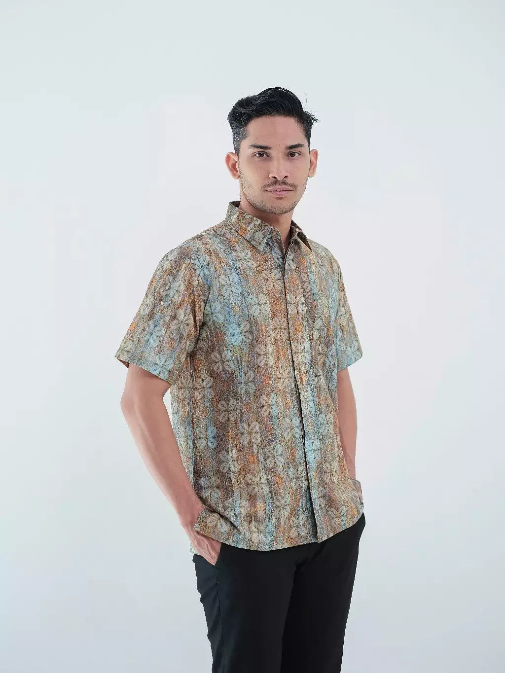 Ardana Kemeja Pendek Pria  Regular Fit Furing Digital Print