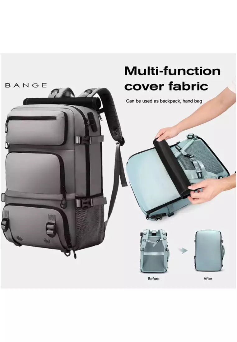Bange Nylon Multifunctional Bag Three-Way Use TSA Lock Mountaineering Backpack 30L Beige