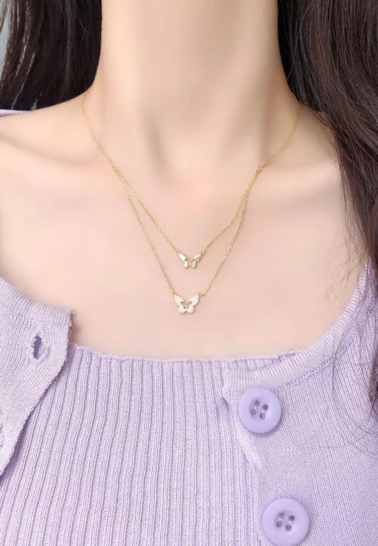 Double layer hotsell necklace gold