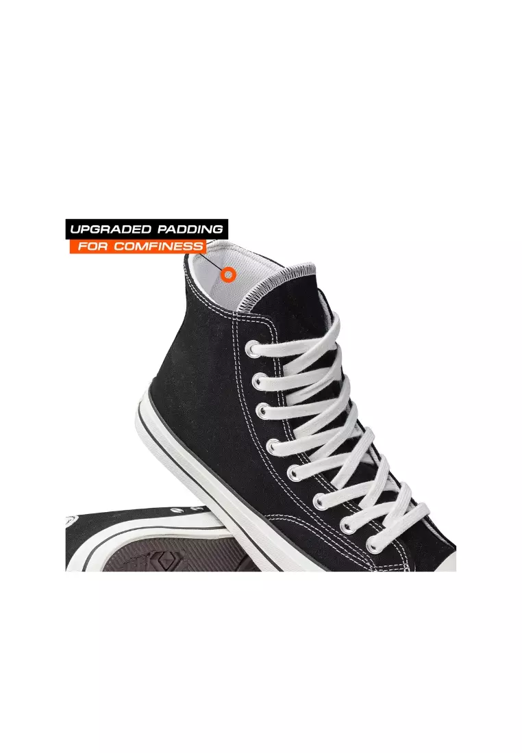 87's Reborn Hi Black White - Sepatu Unisex Pria Wanita