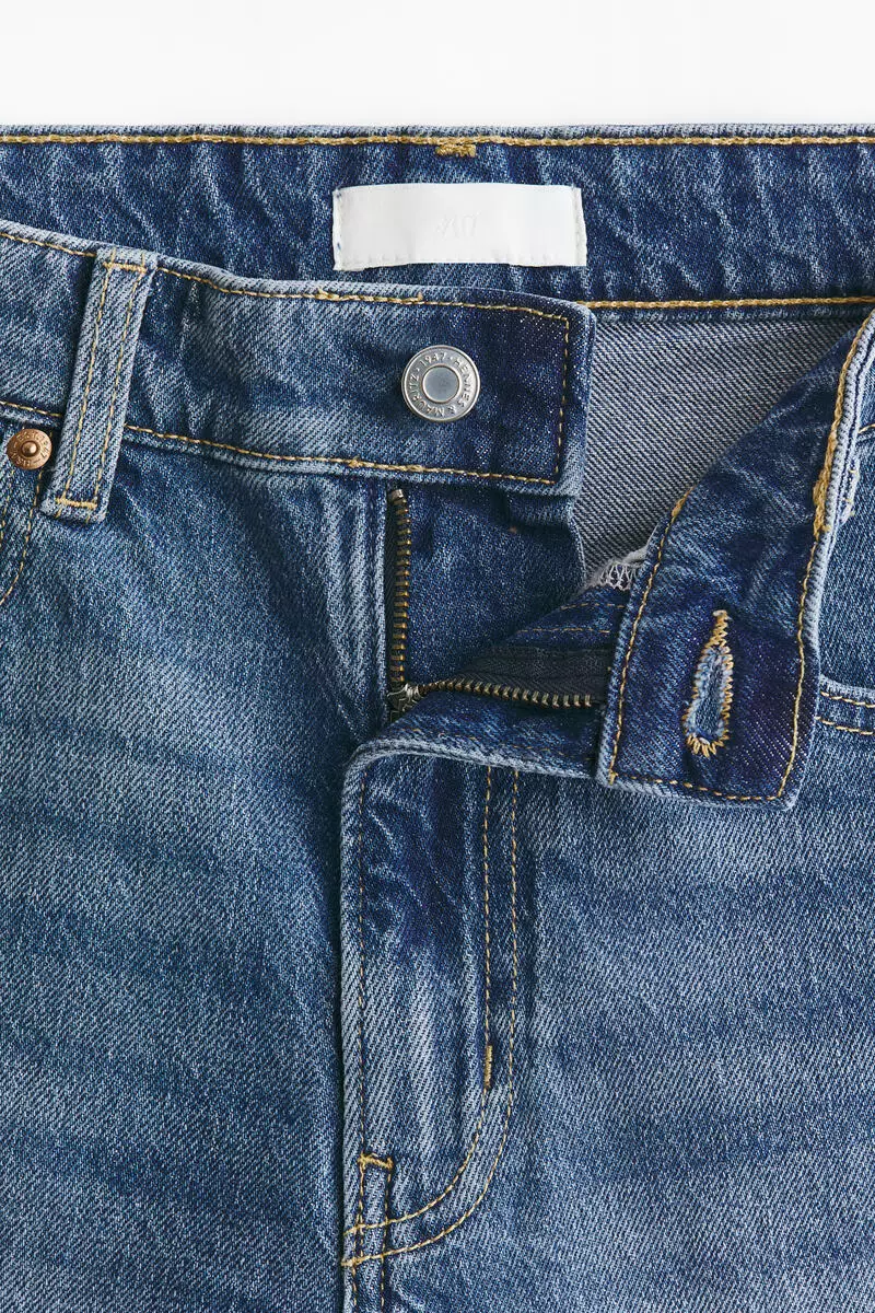 High-waisted denim shorts