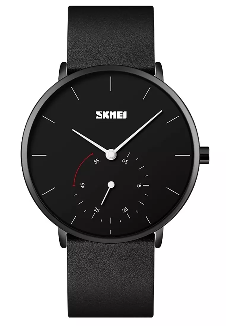 Jam Tangan Analog Pria Waterproof Strap Tali Material Kulit Leather KP10 ORIGINAL