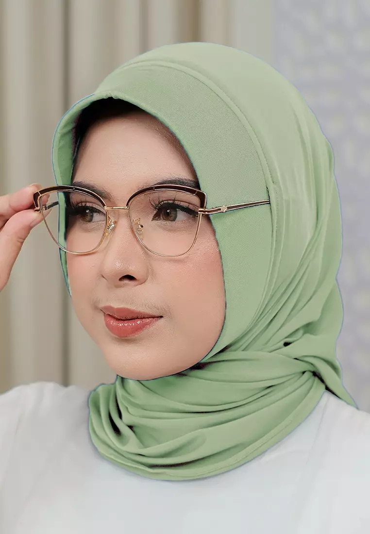 HIJAB INSTAN SOFTPAD AMEENA - SOFT GREEN