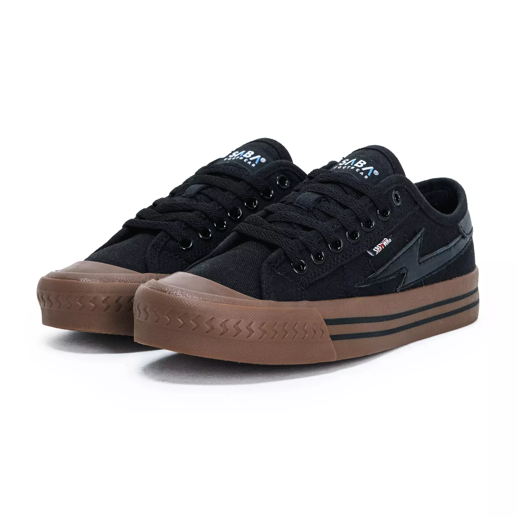 SABA Titan Black Dark Gum - Sepatu Sneakers Casual Pria Wanita