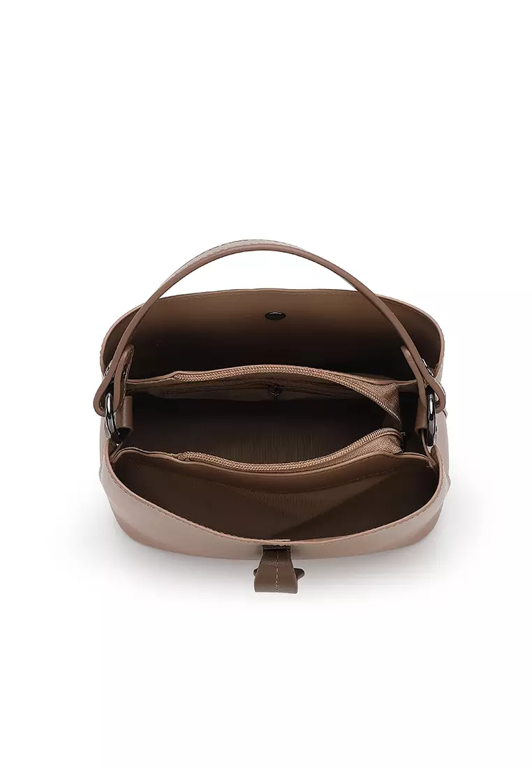 Women's Top Handle Bag / Sling Bag / Crossbody Bag (Tas Selempang / Tas Tangan) - Cokelat