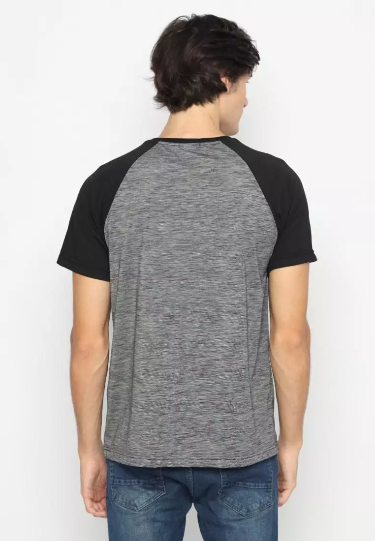 MATSUDA Kaos Pria T Shirt Henley Texture Slub Kawagoe