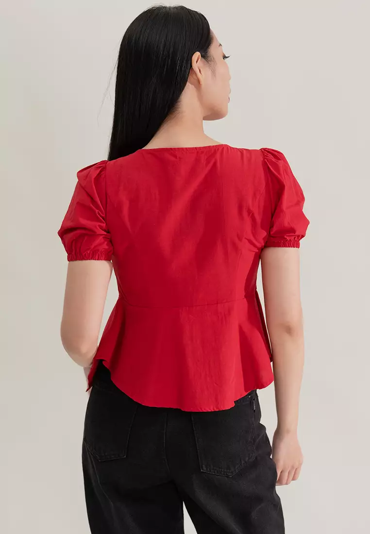 V领前隐形拉链上衣