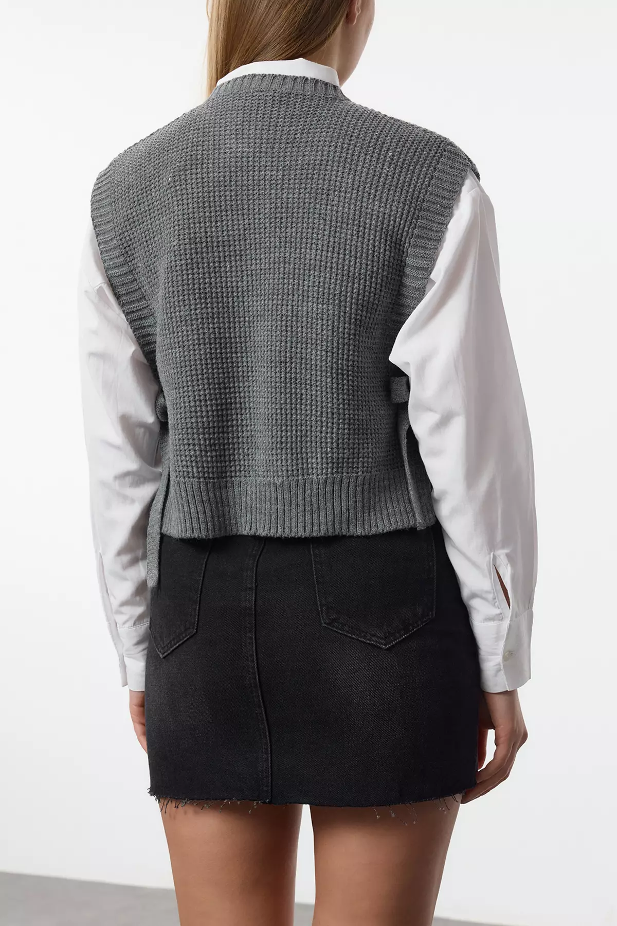 Anthracite Embroidered Knitwear Sweater Tedaw25Sv