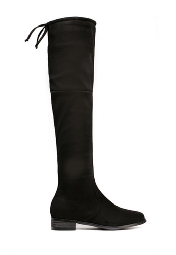 Twenty Eight Shoes black Suede Fabric Over Knee Long Boots 799-12 00B78SH552C8ABGS_1
