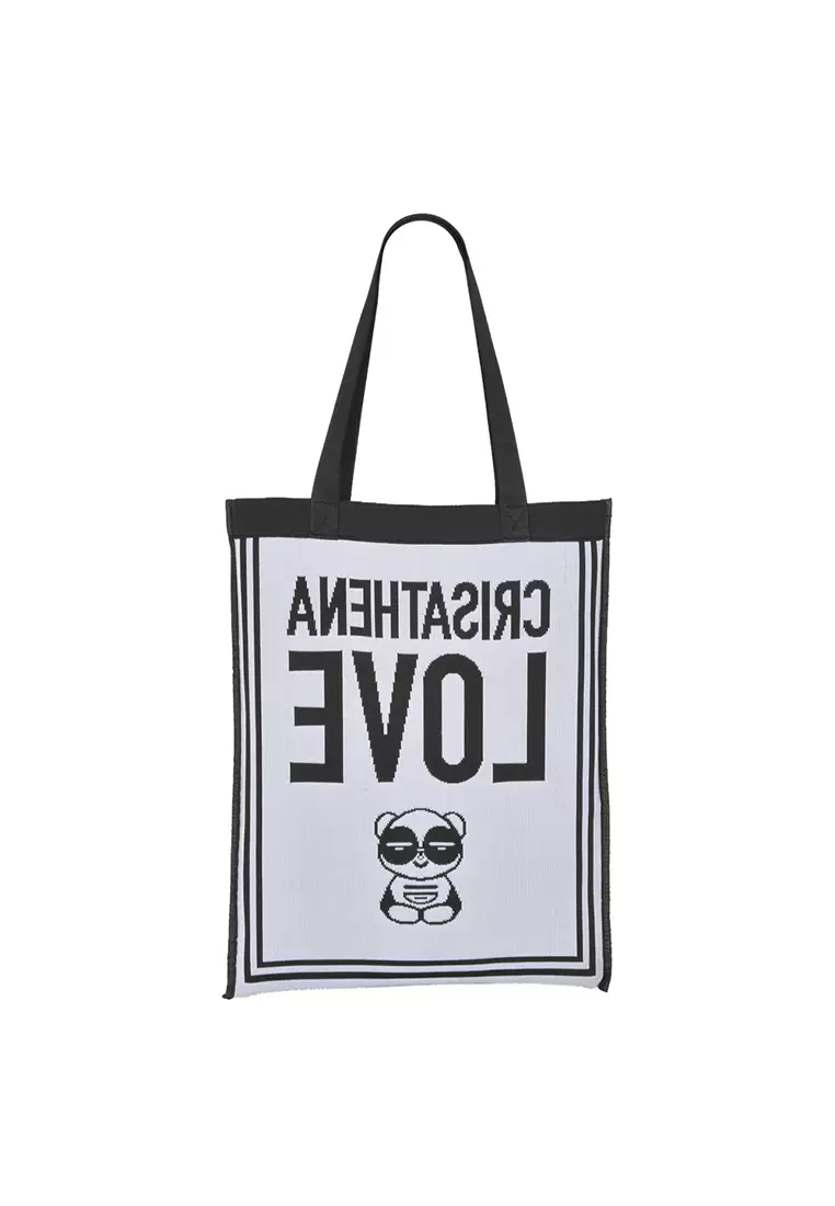 Love Chill Panda Tote Bag in Black