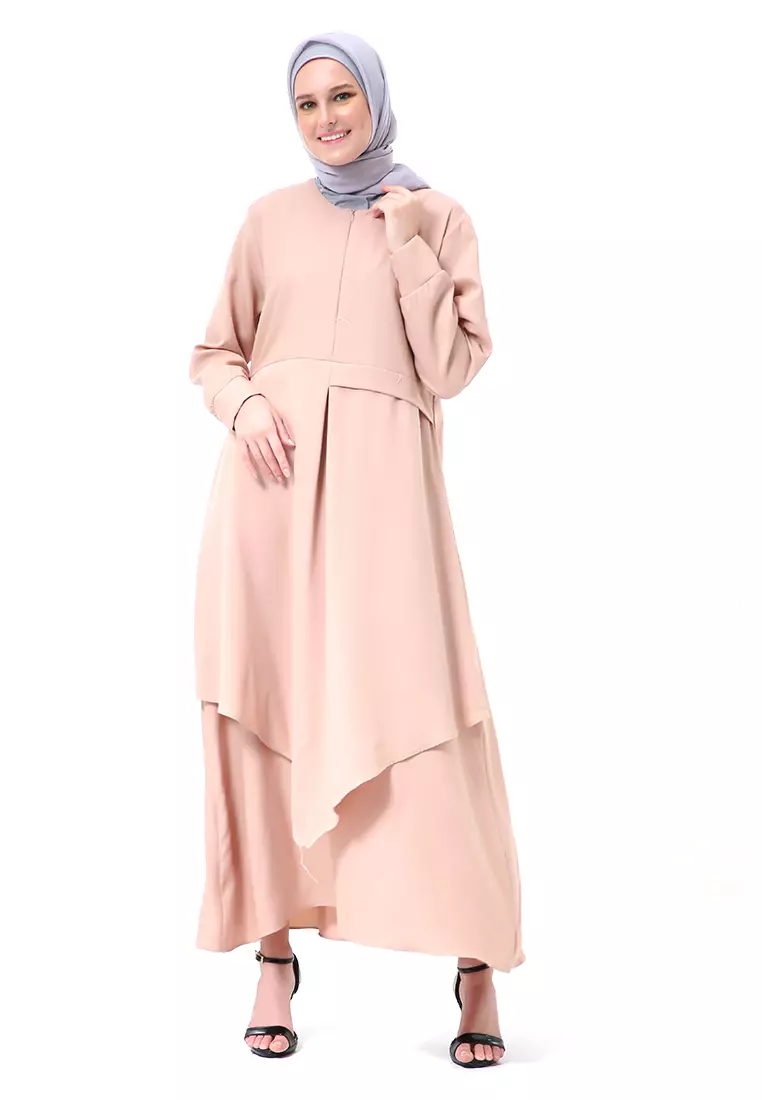 Khalista Gamis Dress Muslimah Lengan Panjang Regular Fit Premium High Quality - Dusty