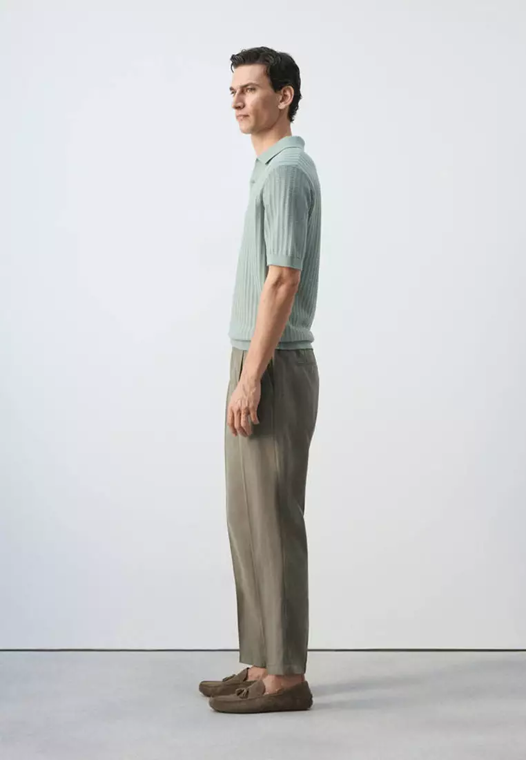 Regular-Fit Pleated Trousers