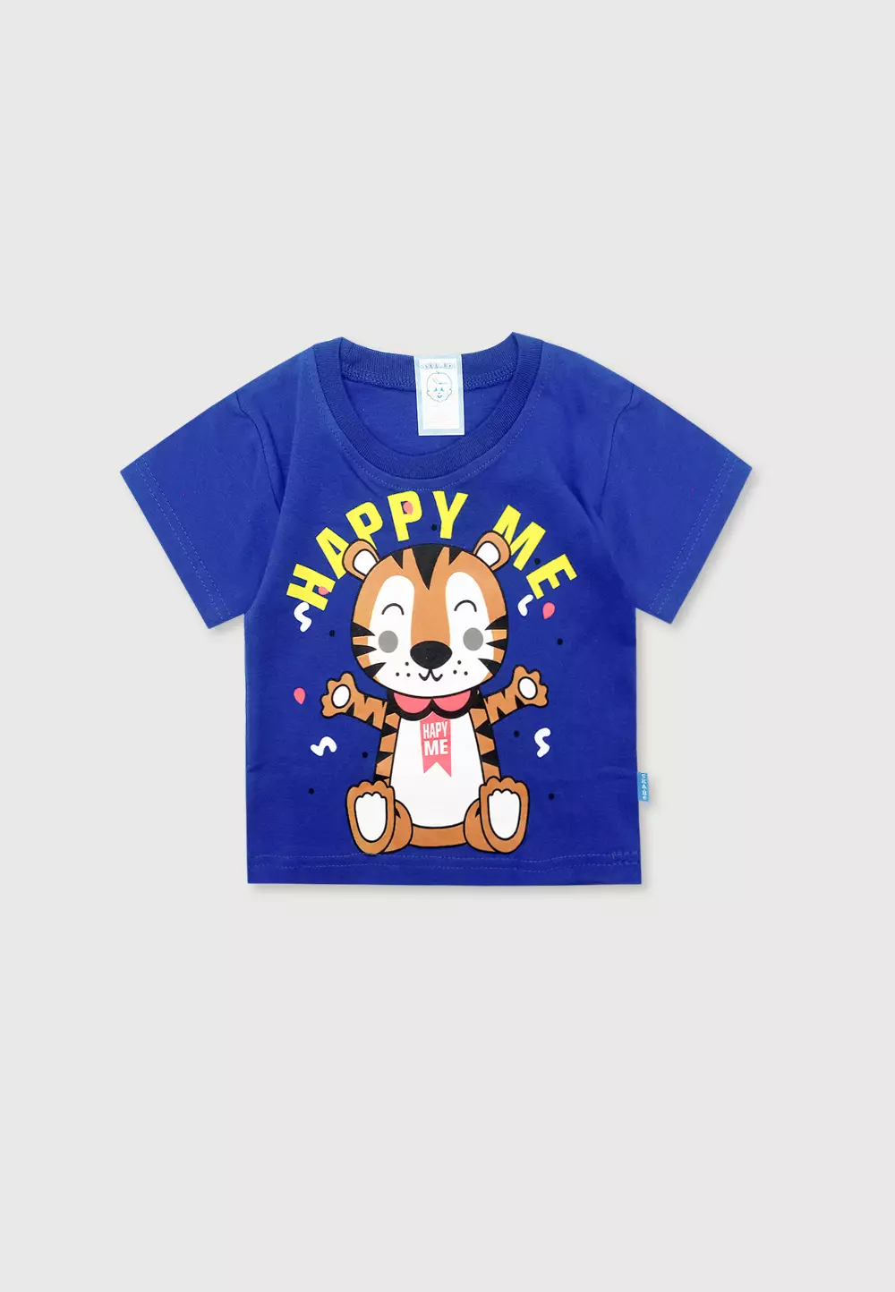 Wakakids Setelan Bayi Laki Laki Usia 6 Bulan Hingga 12 Bulan Baju Oblong Lengan Pendek Celana Jeans Motif Happy Me 3035 Biru