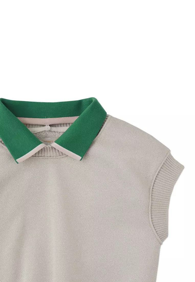 Julie Vest Shimmery With Contrast Ribbing