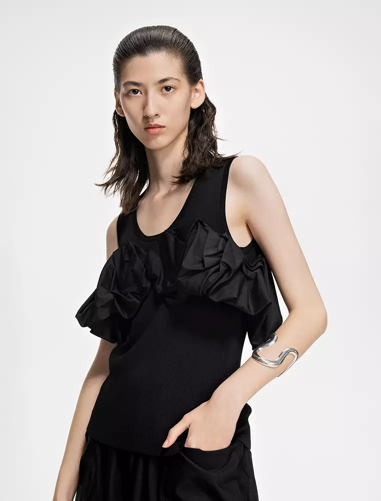 Eco-Friendly Stretch Yarn Fitted Everyday Casual Knit Vest