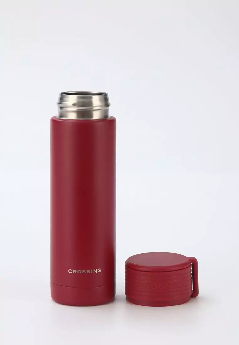 Crossing Compact Slim Insulated S/S Bottle 180ml - Burgundy